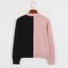 Chic Colorblock Love Heart Knit V-neck Cardigan Sweater - Modakawa modakawa