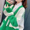 Colorblock Lattice Pocket Casual Cardigan Sweater - Modakawa Modakawa