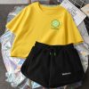 Cartoon Lemon Watermelon Print T-Shirt Shorts Set - Modakawa modakawa